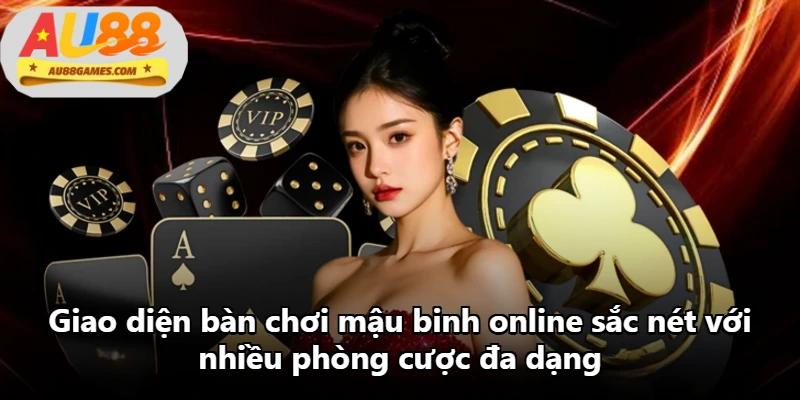 Giao diện bàn chơi mậu binh online sắc nét với nhiều phòng cược đa dạng